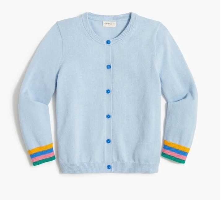 J. Cárdigan Casey Crew azul claro con puños a rayas - talla 10-11 L Foto 2 de 4