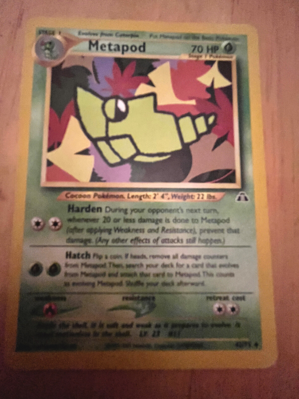Pokémon TCG Metapod Neo Discovery 42 Regular 1st Edition Uncommon