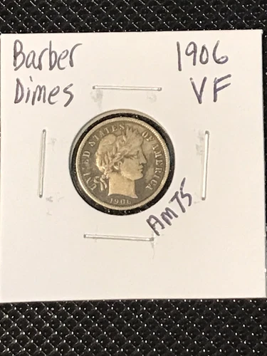 1906 Barber Dime VF