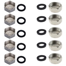 10 x FEMALE BLANKING CAPS 3/4" WASHING MACHINE RADIATOR VALVE + WASHERS CAP