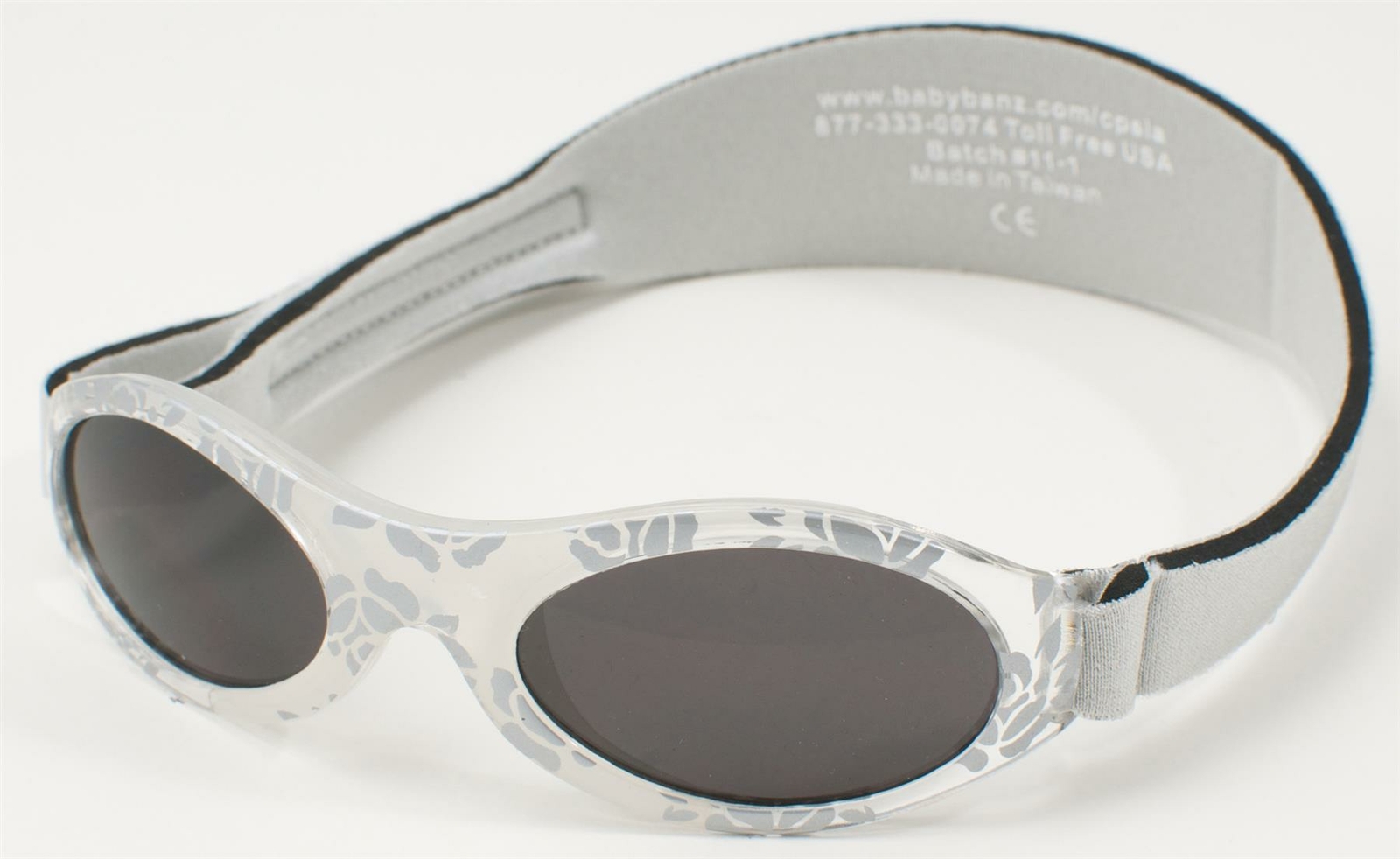 Adventure Banz Baby Sunglasses, Silver Damask, 0-2 Years (9330696010214)