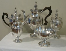 EARLY AMERICAN COIN SILVER TEA/COFFEE SERVICE by ROBERT SWAN, PHILA., C.1790