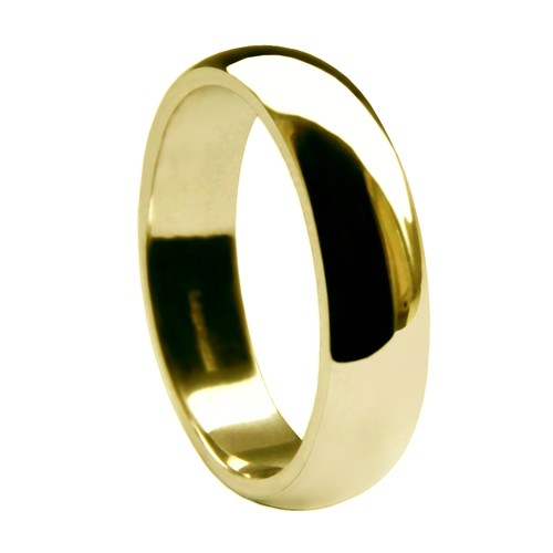 9ct Yellow Gold Wedding Ring – 3mm D-Shaped, Hallmarked, Various Sizes (Handmade In UK)