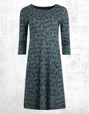Ex Weird Fish Women s ¾ Sleeve Moondust Jersey Dress, Light Navy (A Bit Defect)