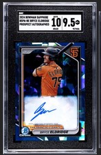 2024 Bowman Chrome Sapphire BRYCE ELDRIDGE Prospect Auto Giants SGC9.5 w/10 auto
