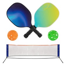 Pickleball Set with 2 Paddle Bats, Net with Stand 302 x 80 cm, Indoor B...
