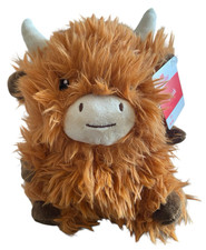 Way To Celebrate Valentine  s Highland Cow Plush 8  Brown Shaggy plush NEW