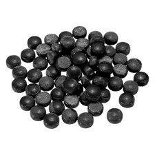 12mm Glass Mosaic Tiles, 200g Round Iridescent Glass Pieces, Black
