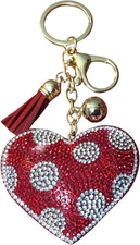 Popfizzy Polka Dot Heart Keychain, Purse Charm, Valentine's Day Gift for Her