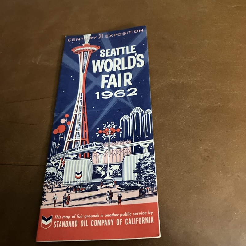 Seattle World's Fair 1962 Chevron Standard Oil Map of Fairgrounds