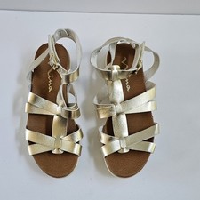 Nina Gladiator Gold Strappy Sandals Girls Size 4 Shoes