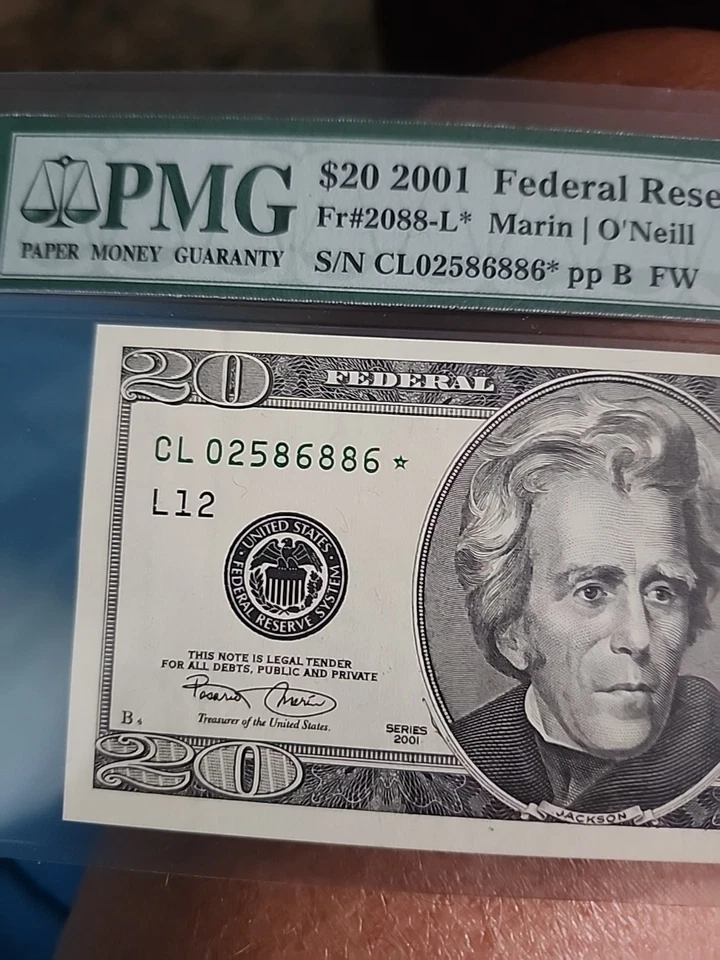 Federal Reserve Note 2001 $20 Twenty Dollar Bill San Francisco Fr#2088-L - Image 3 of 4