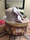 Peter Bentley Straw Bowler Hat Beige Purple Bow Women Formal Party S — photo 5