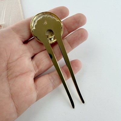 Vintage Kirk’s Folly Faux Pearl Rope Goldtone Hair Fork Stick Pin Vintage Kirk main image 3
