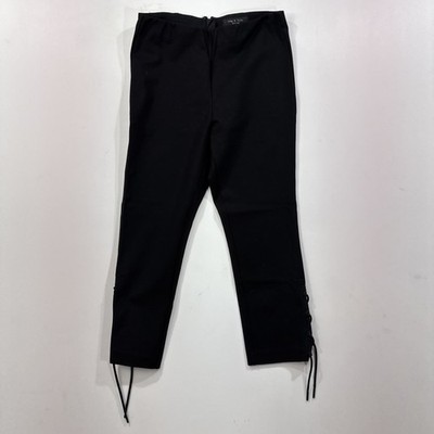 Rag & Bone Simone Womens Black Cropped Lace Up Ankle Pants Size 10