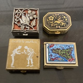 Lot Of 4 Vintage Pill Boxes