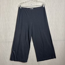 Bryn Walker Women's Size Medium Gray Bamboo Cotton Wide Leg Crop Pull On Pants