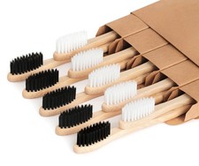 Biodegradable Bamboo Toothbrushes, 10 Pack, Eco-Friendly, Compostable