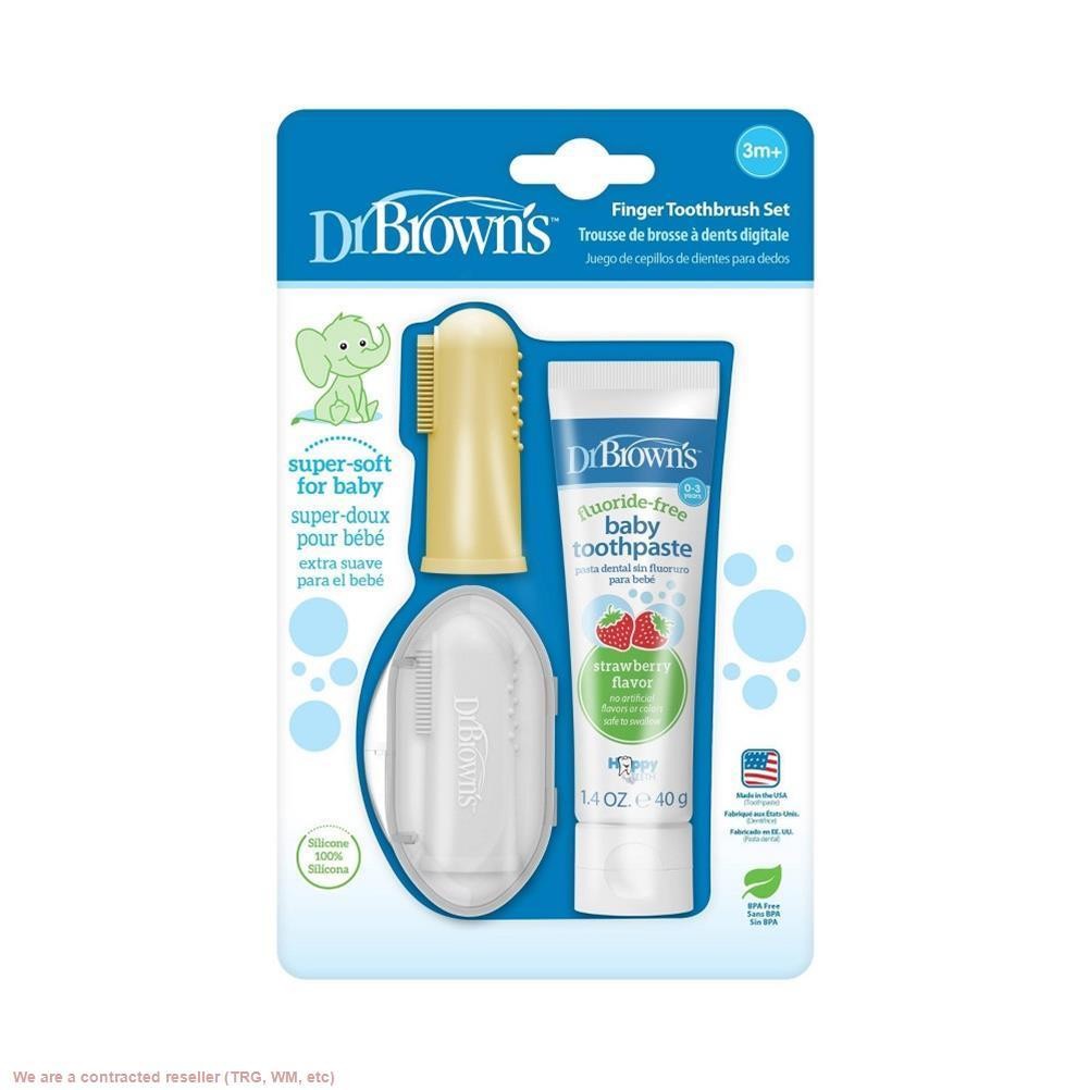 Зубная щетка для детских пальчиков Dr. Browns изготовлена из 100% силикона и не содержит фтора...