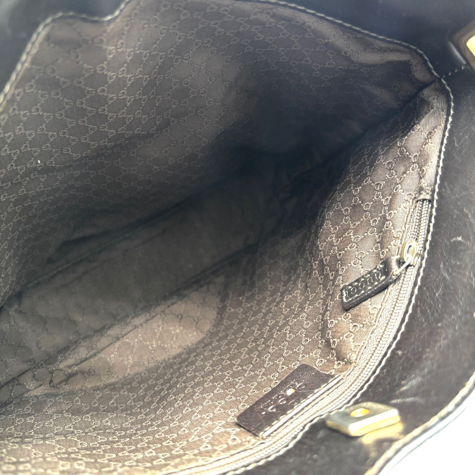 GUCCI Sherry Line 001.4231 One-Shoulder Bag Nylon Leather Black Beige DDP Used thumbnail 7