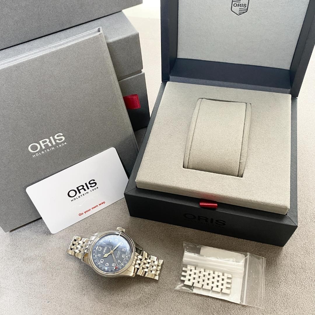 Oris Big Crown Pointer Date Ref7741 Blue Dial Lea… - image 9