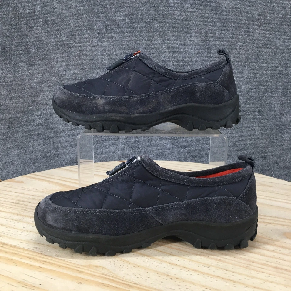 Zapatos Lands End Juveniles 4 M Zapatillas Sin Cordones Azul Frontal Cremallera Acolchado Parte Superior Baja Foto 2 de 4