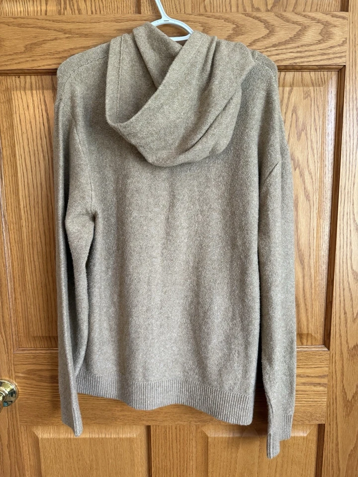 Abercrombie & Fitch Moose Vtg Y2K Tan Pullover Sweater Men’s L Hood Preppy 90’s - Image 2 of 4