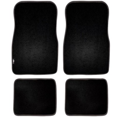 4 Piece Medium Pile Carpet Floor Mat Set Black, 78920WDI
