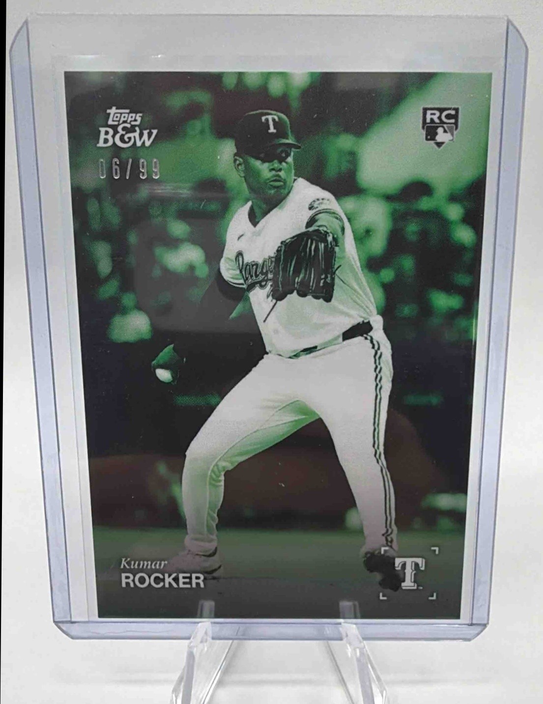 2025 Topps Chrome Kumar Rocker Green Geometric Refractor /99 #73 RC Rangers