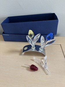 Swarovski Crystal Tulips with Stand (red tulip broken)