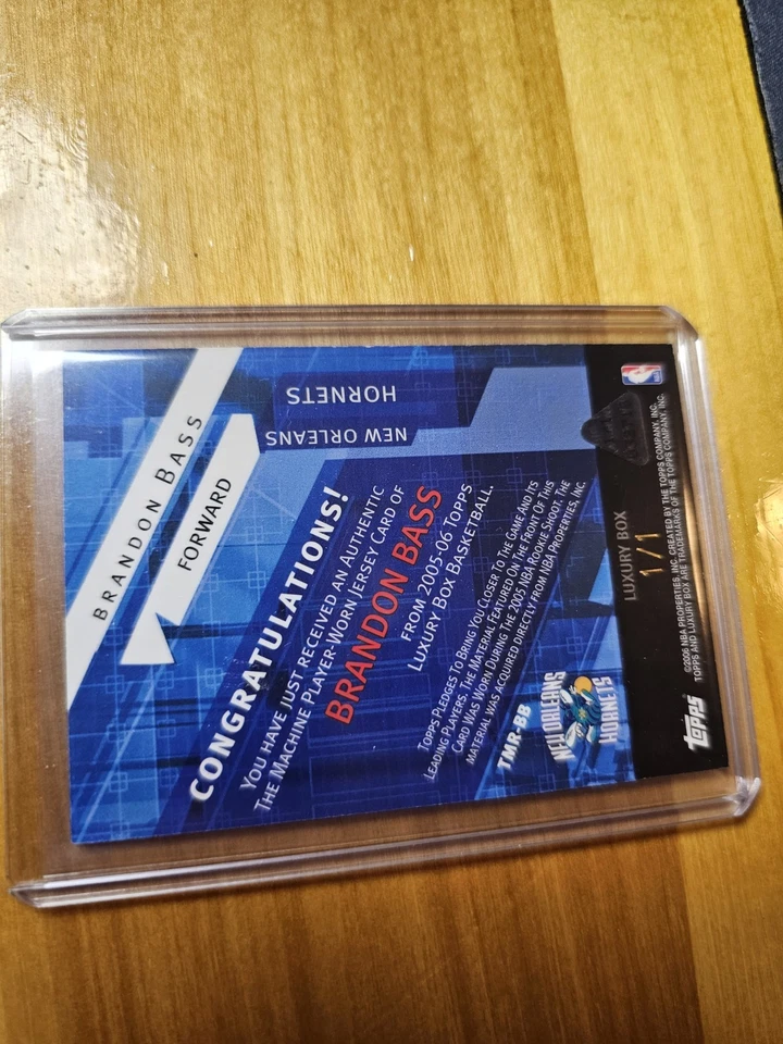 2006-07 Topps Luxury Box Brandon Bass The Machine Game Worn Jersey Card 1/1! - Imagem 3 de 4