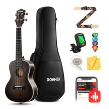 Concert Ukulele 23 Inch Mahogany Ukelele Bundle Donner DUC-200D
