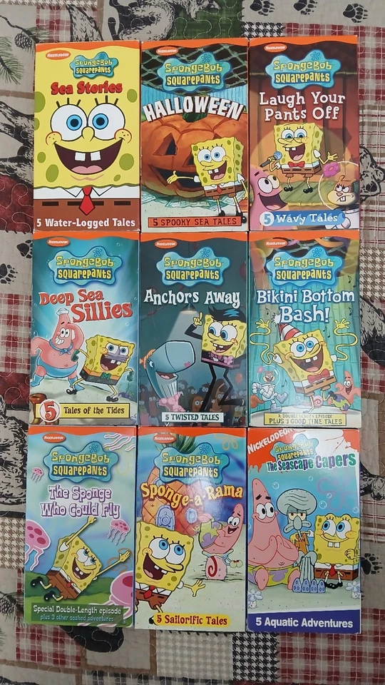 Vintage 2000s Spongebob Squarepants Video Lot - VHS and DVD - Image 3 of 4