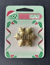 Vintage Gold Tone Snowflake 2 Slot Concho Cousin Corporation CCA NOS Largo FL