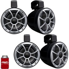 Wet Sounds RECON 6 POD-B 6.5" Towers Black Enclosures Silver XS Grilles