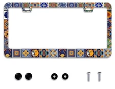 Mandala Boho License Plate Frame Car Tag Cover With Screws