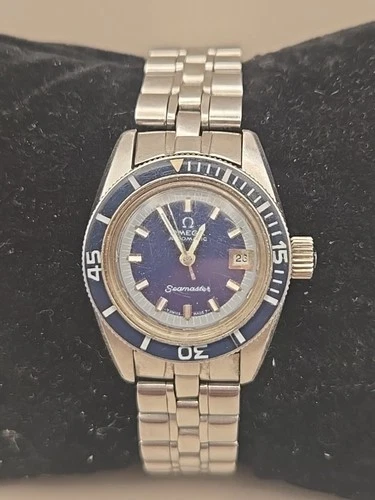 Rare Omega Seamaster Automatic Cal 683 25mm Blue Dial Dive Watch Ref: 566.024