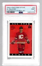 1989 O-PEE-CHEE STICKER #27 AL MACINNIS / PATRICK ROY #161 PSA 9 / POP 1
