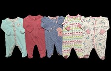 Baby Girl Newborn Carter's Cotton Zip Footed Sleeper Pajama Clothes Lot Bundle