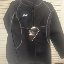 Hevto Men's Neoprene Wetsuit Jacket Top Full Zip Pocket Black Size M