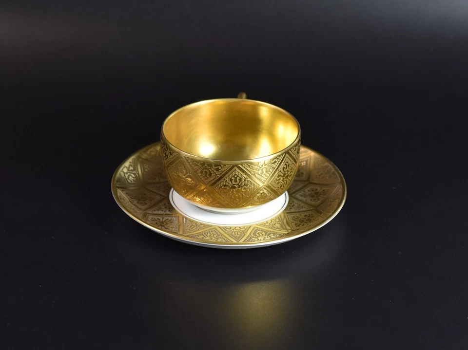 Rosenthal Mokkatasse Selb Ätzgold Fries vergoldet Bavaria 1927 - Bild 3 von 4