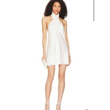 $198 show me your mumu Jasmine Halter Mini Dress in IvorySize XS