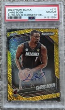 2024 PRIZM BLACK CHRIS BOSH AUTO-GOLD SHIMMER FOTL #/10 PSA 10