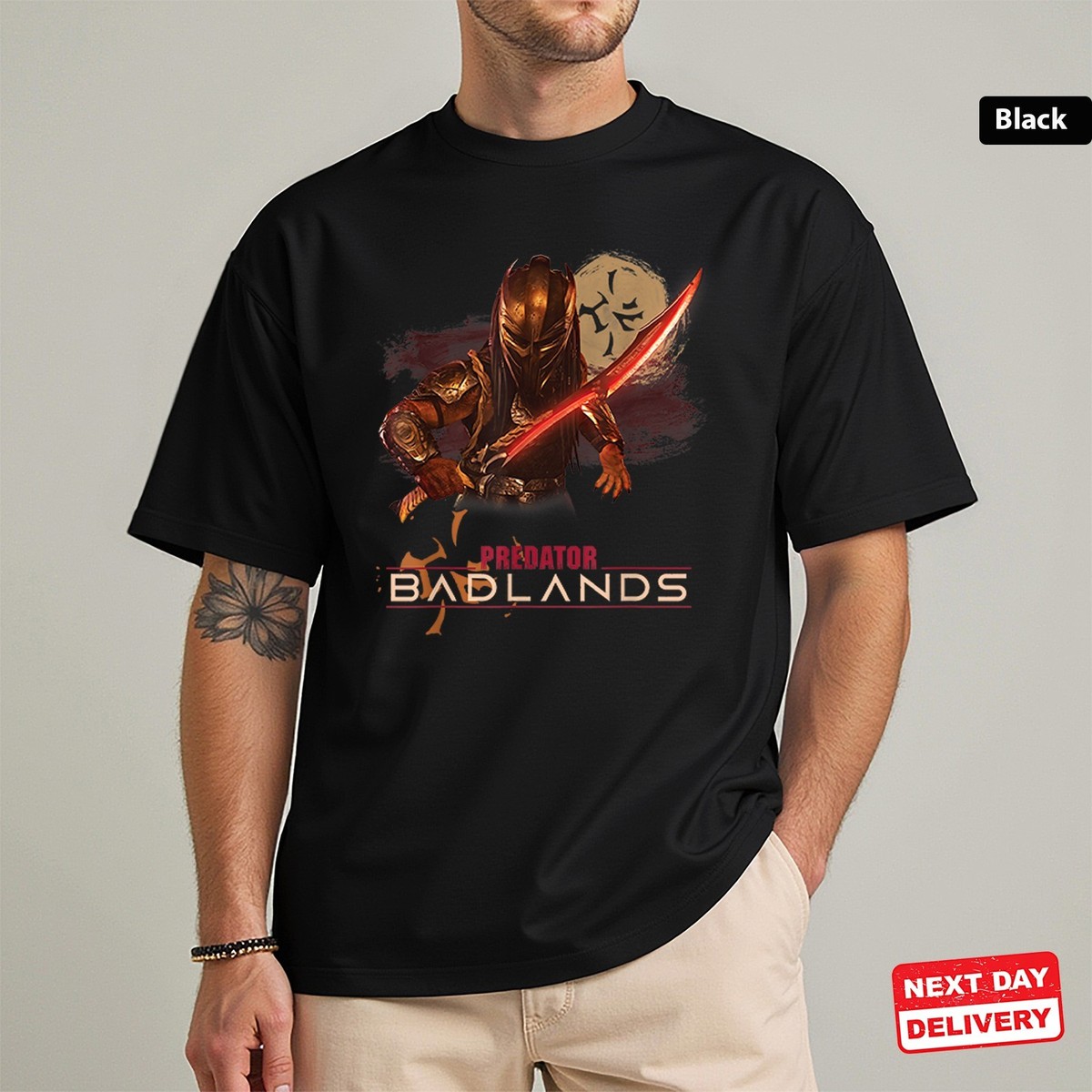 NEW Predator Badlands Movie T-Shirt Black Sizes S-2XL - Express 