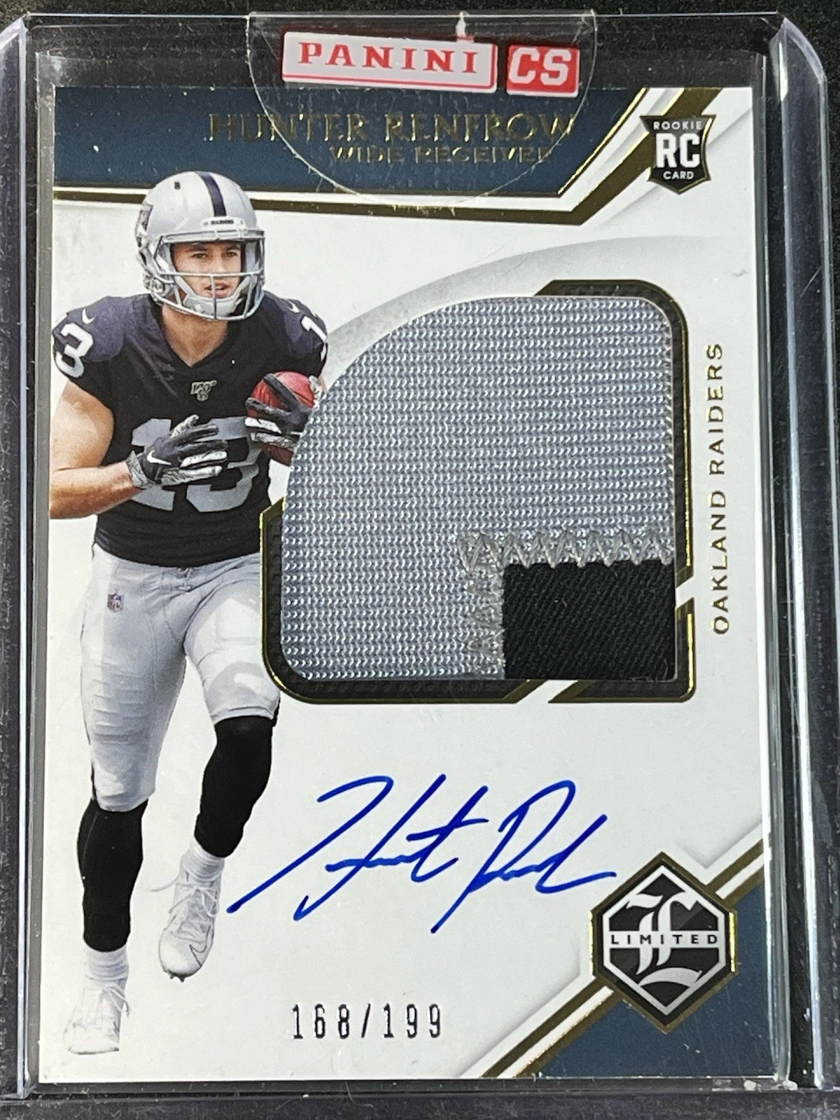 Hunter Renfrow Panini Limited #179 Patch Autograph