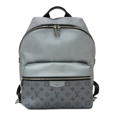 Louis Vuitton Discovery Taiga Leather Monogram Backpack PM Silver M30835