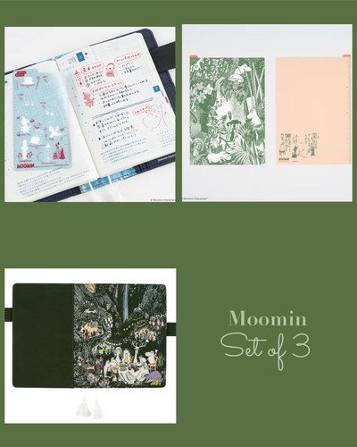 Lot de 3 pochoirs Hobonichi Techo Cousin A5 Cover Moomin Crayon Board NEUF - Photo 1/13