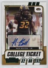 2021 Contenders Draft Picks College Game Ticket Green 11/49 Nick Bolton Auto 0q3