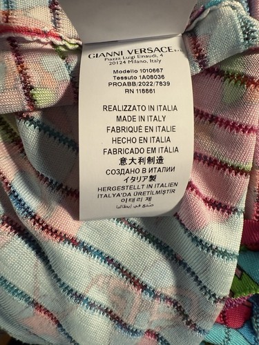 NWT AUTH Versace Floral Stretch Knit Dress Size 6 US/42 EU - Picture 11 of 12