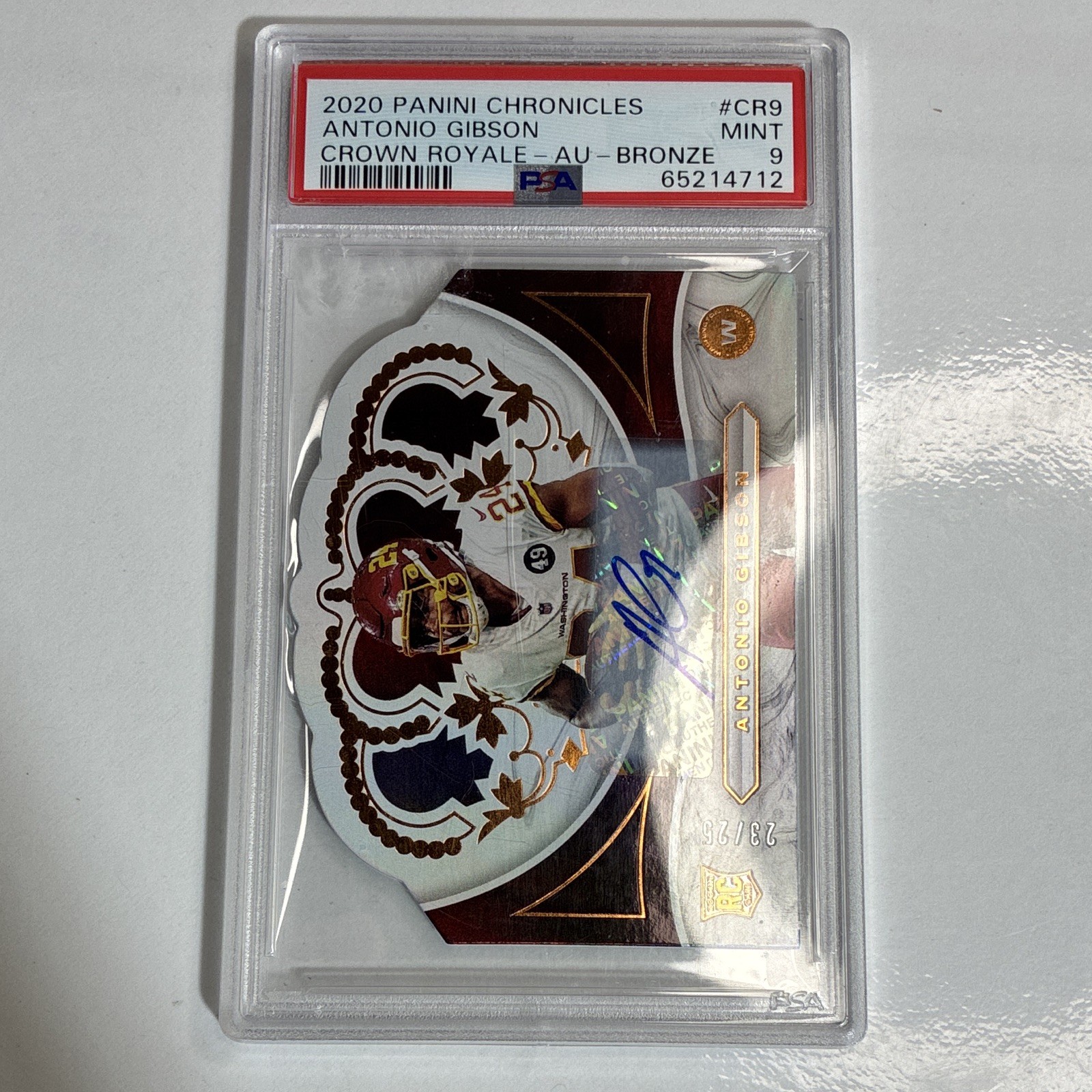 Antonio Gibson Panini Chronicles Crown Royale #CR9 Autograph Bronze